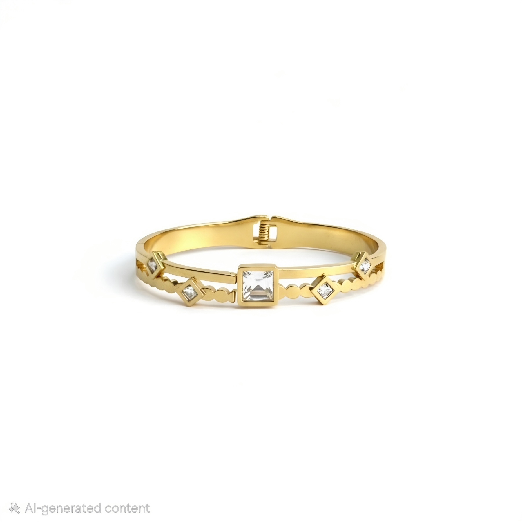 Square Crystal Gold Kada